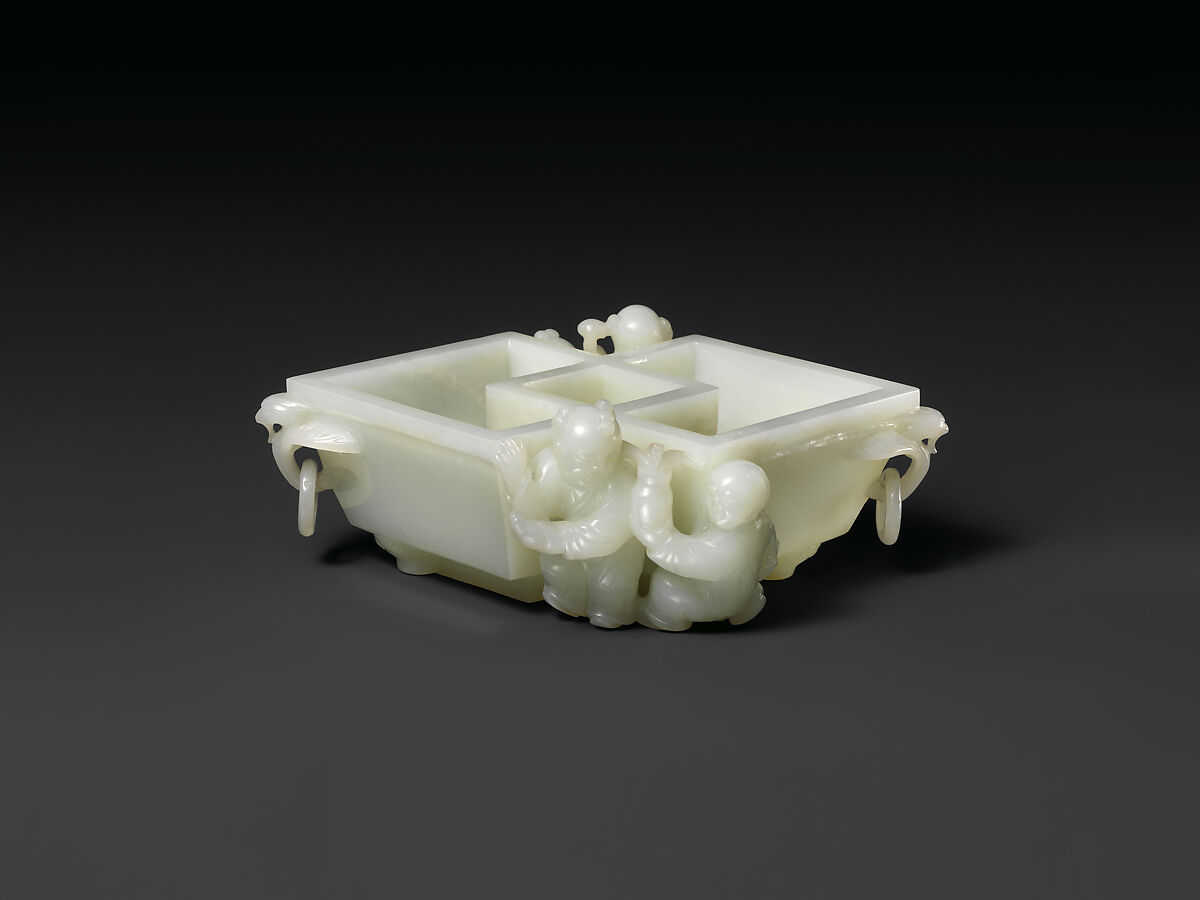 Water vessel in the shape of a marriage cup, Jade (nephrite), China