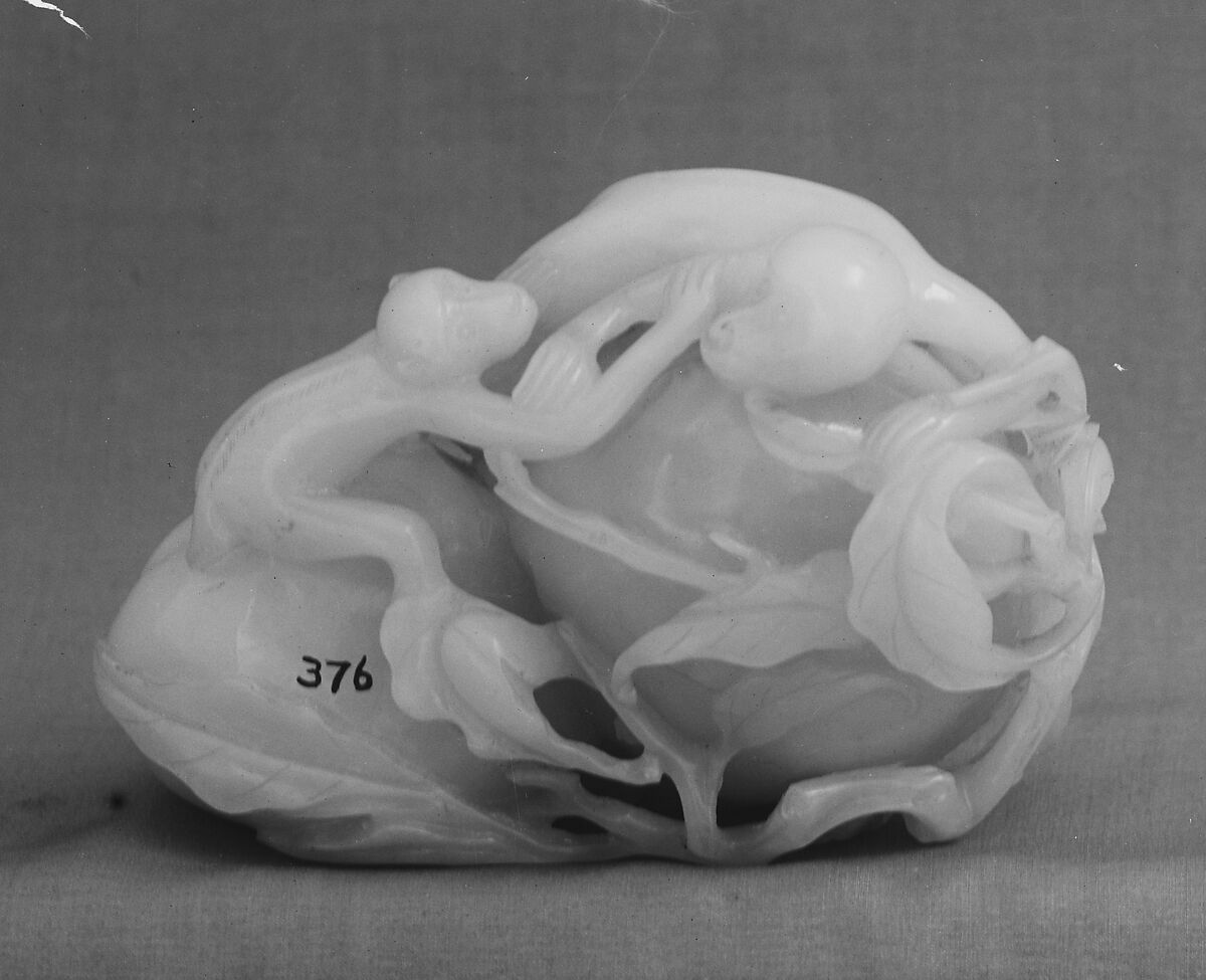 Two Monkeys on Two Peaches, Jade (nephrite), China