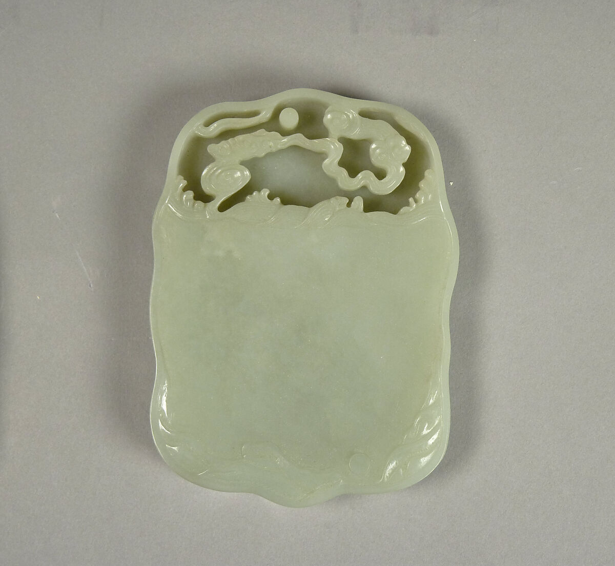 Ink palette, Jade (nephrite), silver (case), China