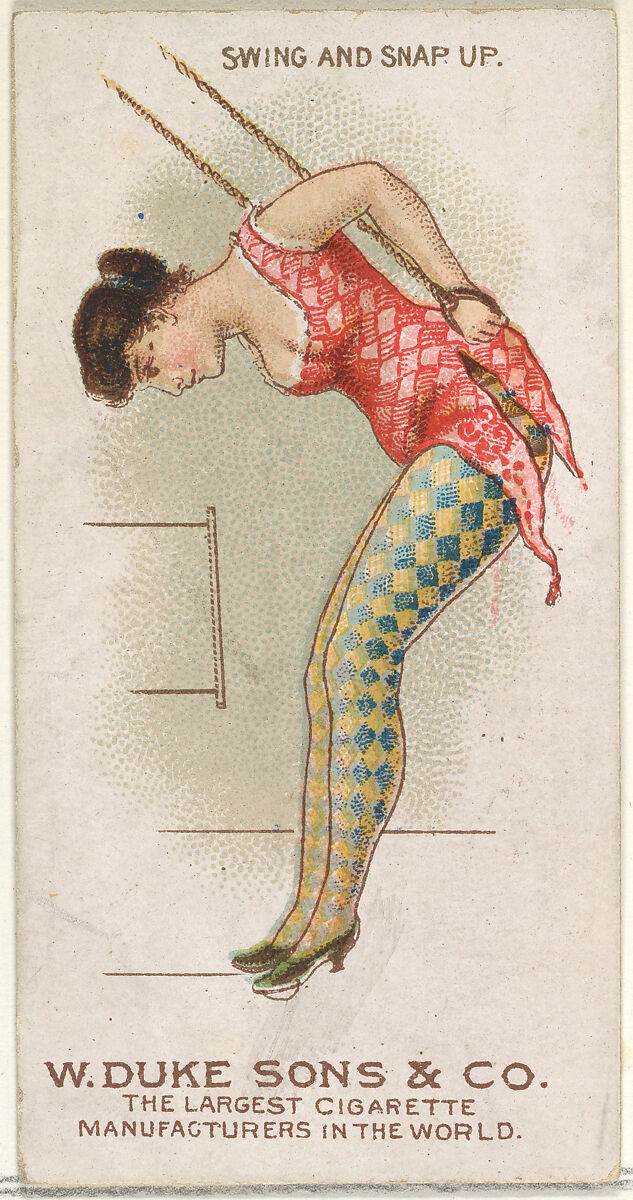 Swing and Snap Up, from the Gymnastic Exercises series (N77) for Duke brand cigarettes, Issued by W. Duke, Sons &amp; Co. (New York and Durham, N.C.), Commercial color lithograph 