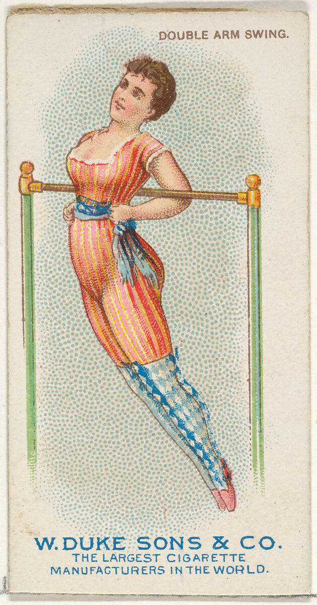 Double Arm Swing, from the Gymnastic Exercises series (N77) for Duke brand cigarettes, Issued by W. Duke, Sons &amp; Co. (New York and Durham, N.C.), Commercial color lithograph 