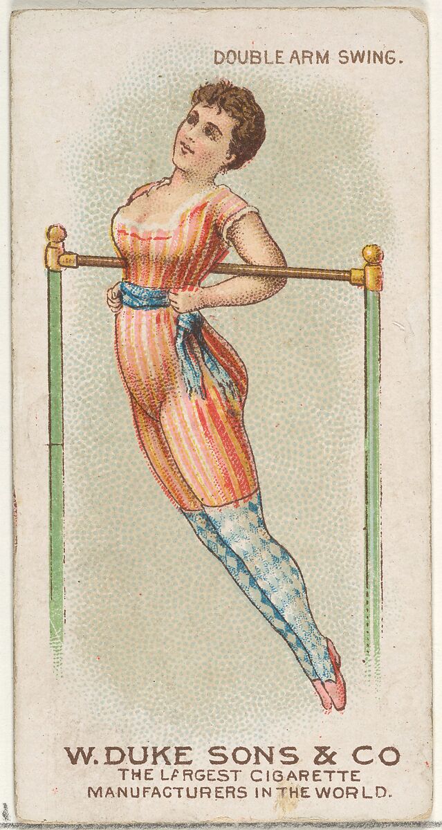 Double Arm Swing, from the Gymnastic Exercises series (N77) for Duke brand cigarettes, Issued by W. Duke, Sons &amp; Co. (New York and Durham, N.C.), Commercial color lithograph 