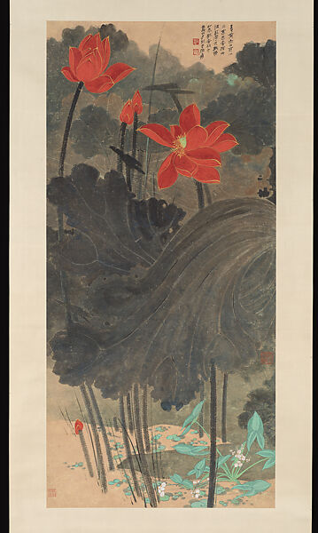 Lotus, Chang Dai-chien (Zhang Daqian)  Chinese, Hanging scroll; ink and color on paper, China