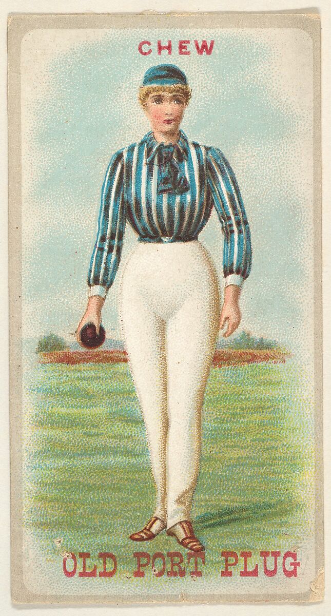 From the Sports Girls series (N463) for Old Port Plug Tobacco, Issued by Old Port Plug Tobacco (American), Commercial color lithograph 