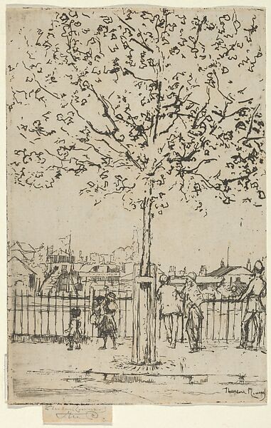 Chelsea Embankment, June, 5 pm 1889, Théodore Roussel (French, Lorient, Brittany 1847–1926 St. Leonards-on-Sea, Sussex), Etching 