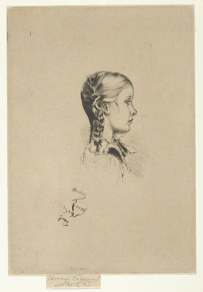 Portrait of Miss Marion Melville, Théodore Roussel (French, Lorient, Brittany 1847–1926 St. Leonards-on-Sea, Sussex), Drypoint; fourth state of four 