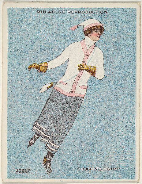 Card 316, Skating Girl, from the series "Artistic Pictures" (T32), issued by Liggett & Myers Tobacco Company to promote Richmond Straight Cut Cigarettes, Valentine Sandberg, Commercial color lithograph 
