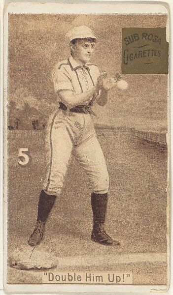 Card 5," Double Him Up"!, from the series "Women Baseball Players" (N508), issued by Pacholder Tobacco to promote Sub Rosa Cigarettes, Issued by Pacholder Tobacco, Photolithograph 