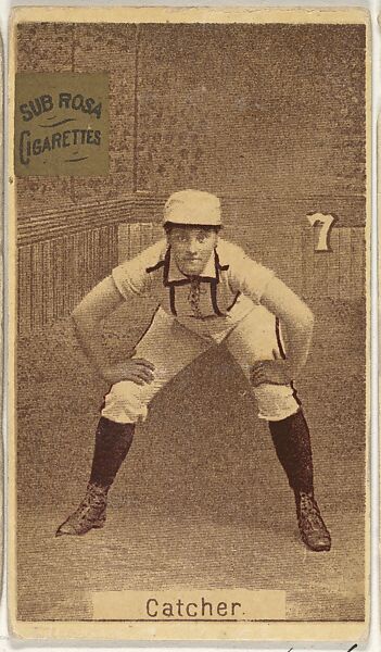 Card 7, Catcher, from the series "Women Baseball Players" (N508), issued by Pacholder Tobacco to promote Sub Rosa Cigarettes, Issued by Pacholder Tobacco, Photolithograph 
