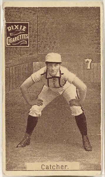 Card 7, Catcher, from the series "Women Baseball Players" (N508), issued by Pacholder Tobacco to promote Dixie Cigarettes, Issued by Pacholder Tobacco, Photolithograph 
