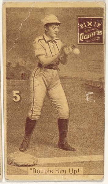 Card 5, Double Him Up!, from the series "Women Baseball Players" (N508), issued by Pacholder Tobacco to promote Dixie Cigarettes, Issued by Pacholder Tobacco, Photolithograph 