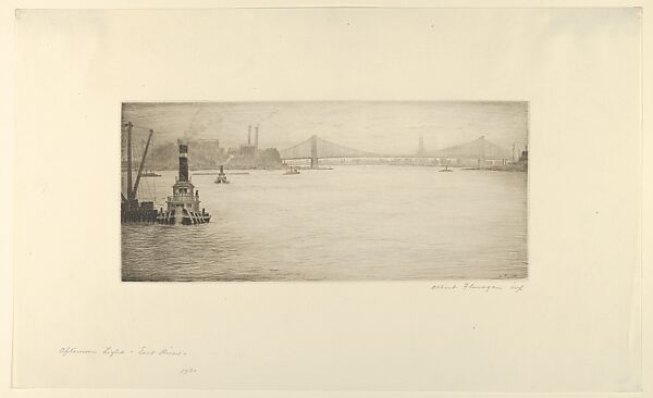 Afternoon Light–East River, Albert E. Flanagan (American, Newark, New Jersey 1884–1969 New York), Etching and drypoint 
