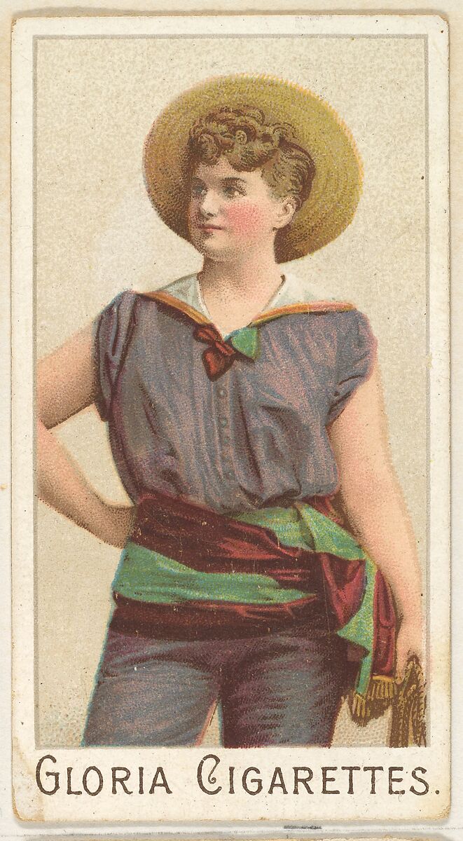 From the series "Sports Girls" (C190), issued by the American Cigarette Company, Ltd., Montreal, to promote Gloria Cigarettes, Issued by the American Cigarette Company, Ltd. (Montreal), Commercial color lithograph 