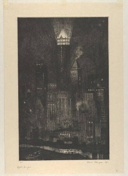 Night, N. Y., Albert E. Flanagan (American, Newark, New Jersey 1884–1969 New York), Etching 