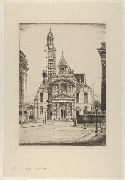 St. Etienne Du Mont, Paris, Albert E. Flanagan (American, Newark, New Jersey 1884–1969 New York), Etching 