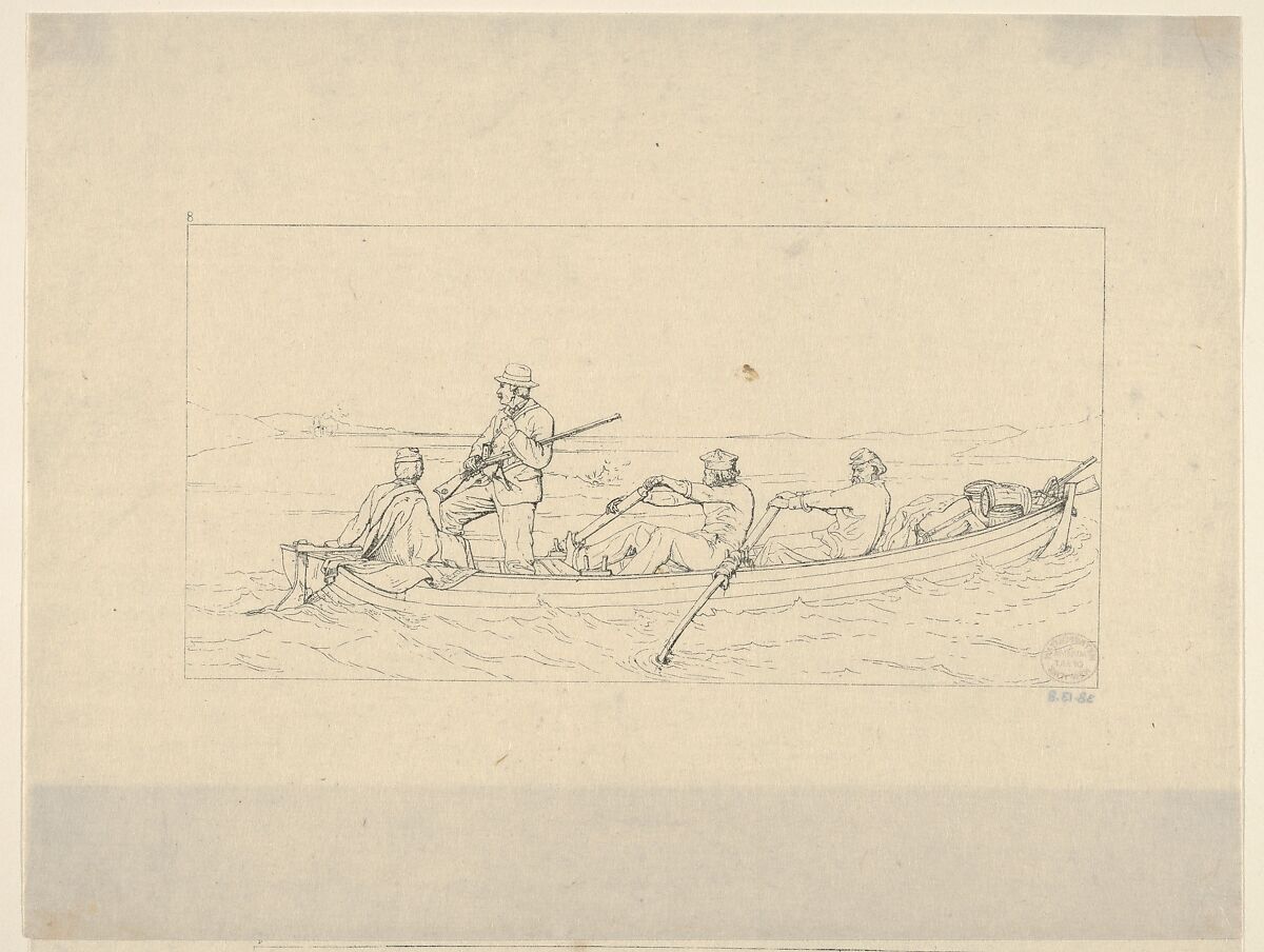 Marylanders Crossing the Potomac to Join the Southern Army (from Confederate War Etchings), Adalbert John Volck (American (born Germany), Augsburg 1828–1912 Baltimore, Maryland), Etching 