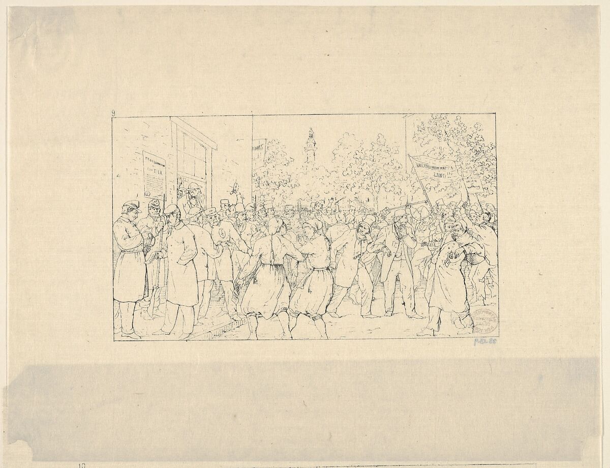 Election in Baltimore, November, 1862 (from Confederate War Etchings), Adalbert John Volck (American (born Germany), Augsburg 1828–1912 Baltimore, Maryland), Etching 