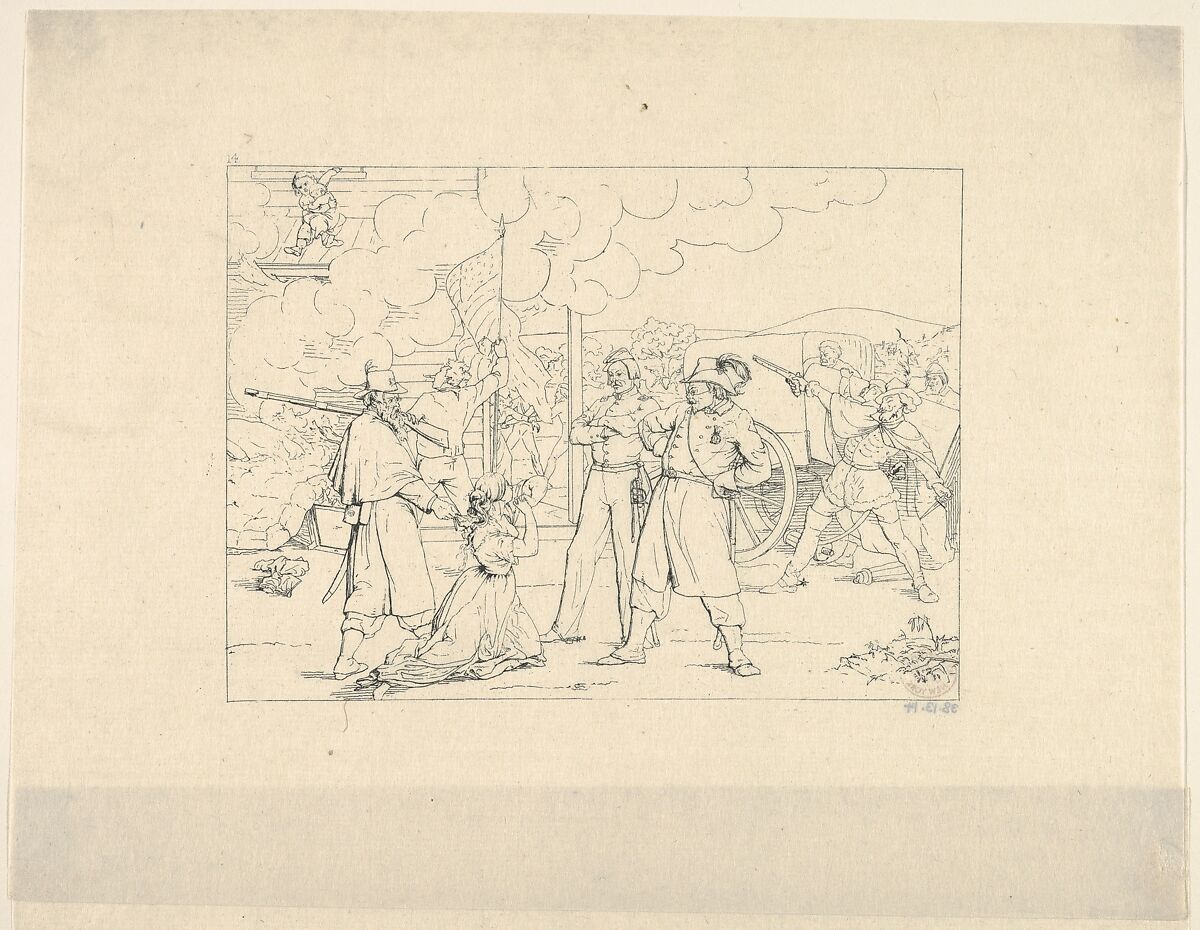 Valiant Men "Dat Fite Mit Siegel" (from Confederate War Etchings), Adalbert John Volck (American (born Germany), Augsburg 1828–1912 Baltimore, Maryland), Etching 