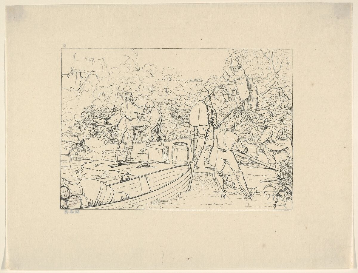 Smuggling of Medicines into the South (from Confederate War Etchings), Adalbert John Volck (American (born Germany), Augsburg 1828–1912 Baltimore, Maryland), Etching 
