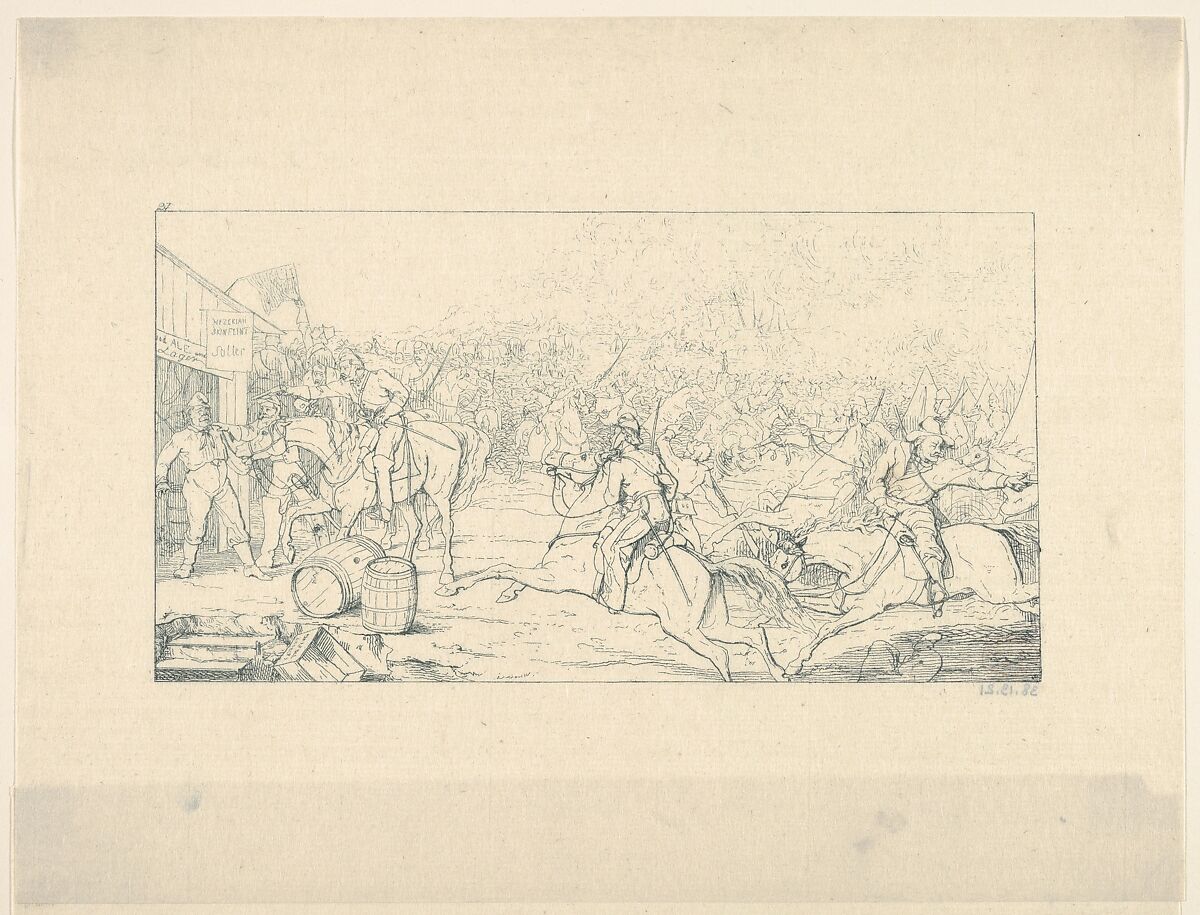 General Stuart's Raid to the White House (from Confederate War Etchings), Adalbert John Volck (American (born Germany), Augsburg 1828–1912 Baltimore, Maryland), Etching 