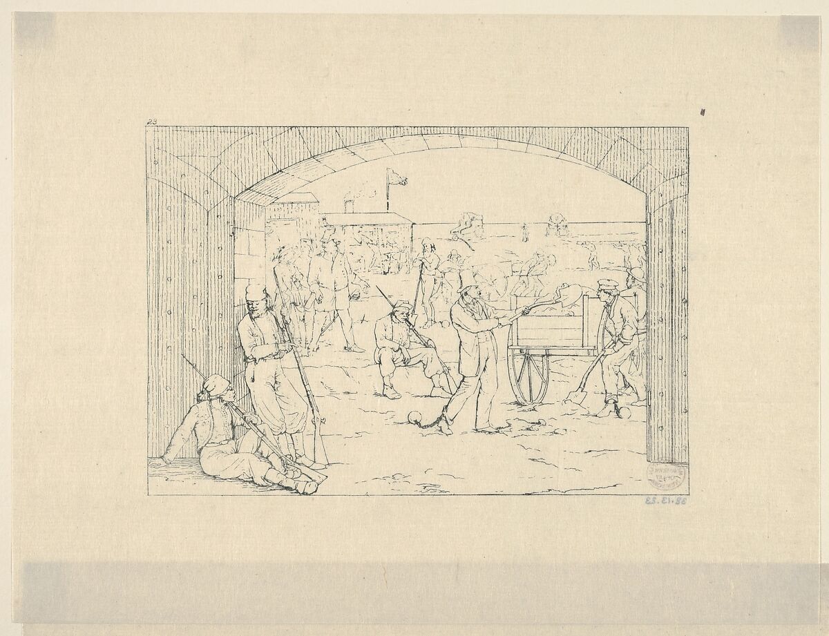 Butler's Victims of Fort St. Philip (from Confederate War Etchings), Adalbert John Volck (American (born Germany), Augsburg 1828–1912 Baltimore, Maryland), Etching 
