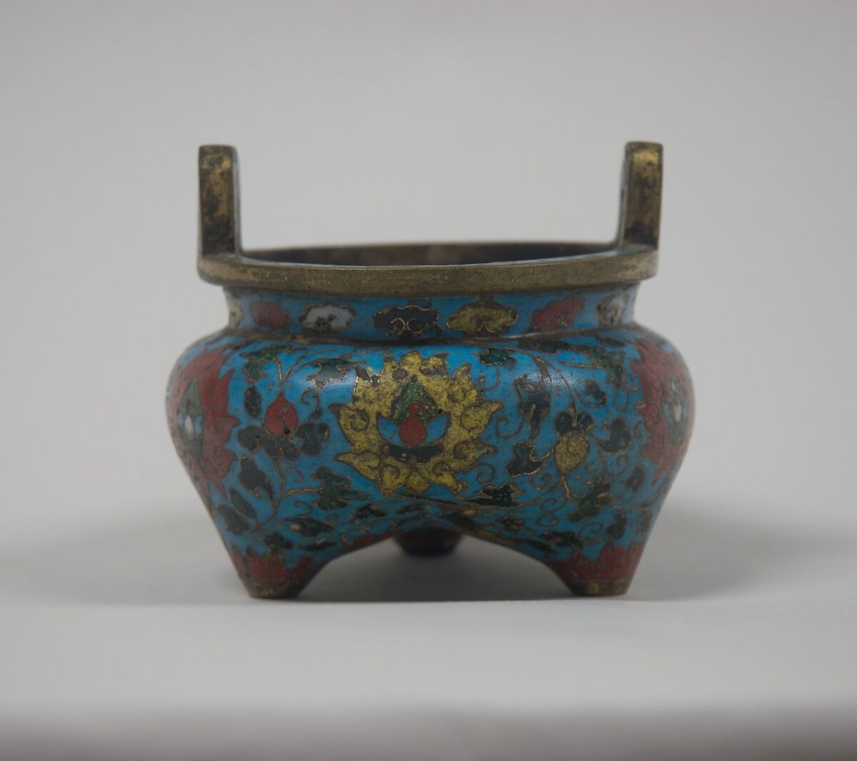 Incense burner with lotus scrolls, Cloisonné enamel, China
