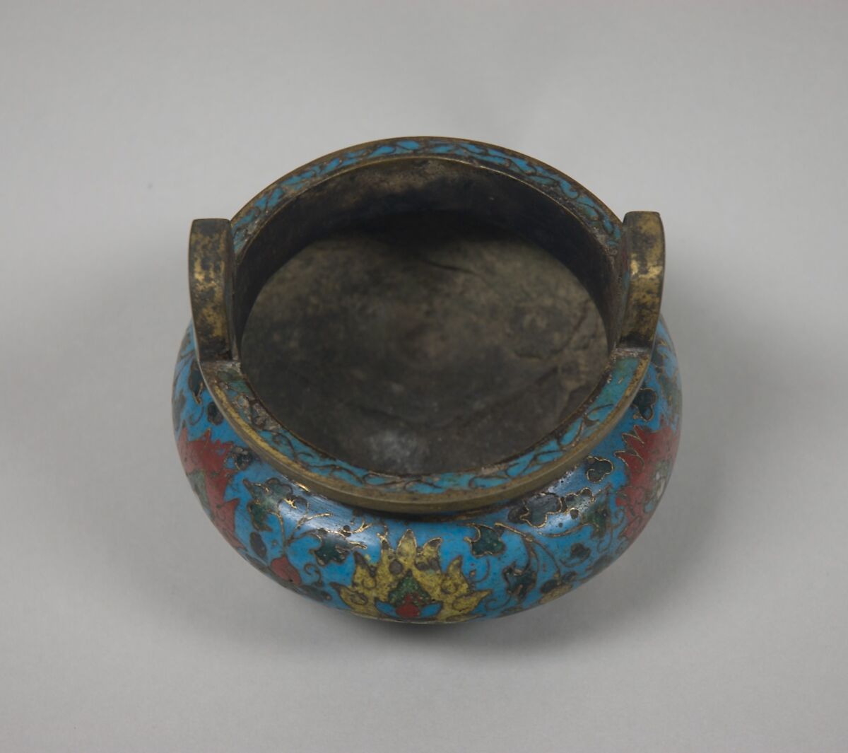 Incense burner with lotus scrolls, Cloisonné enamel, China