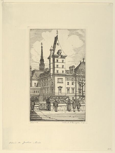 Palais du Justice, Paris, Albert E. Flanagan (American, Newark, New Jersey 1884–1969 New York), Etching 