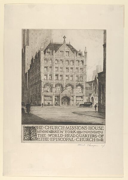 The Church Missions House, New York, Albert E. Flanagan (American, Newark, New Jersey 1884–1969 New York), Etching 