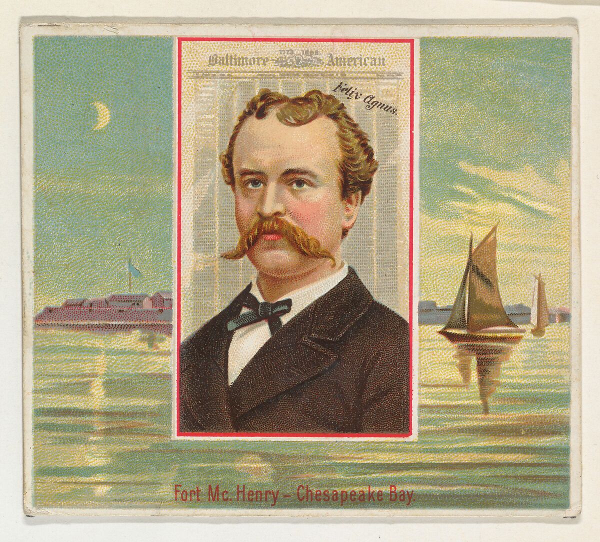 Felix Agnus, Baltimore American, from the American Editors series (N35) for Allen & Ginter Cigarettes, Issued by Allen &amp; Ginter (American, Richmond, Virginia), Commercial color lithograph 