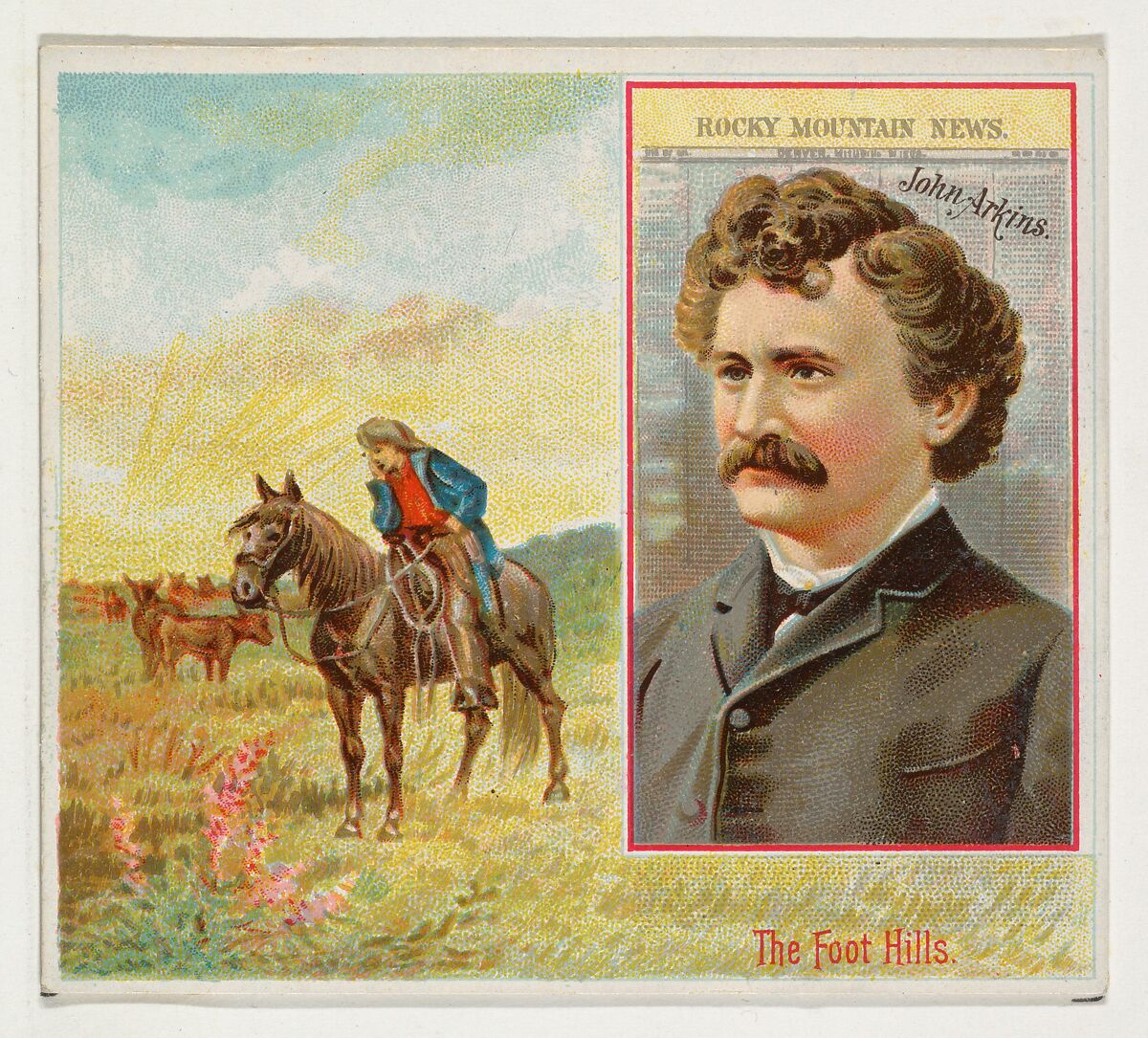 John Arkins, Denver Rocky Mountain News, from the American Editors series (N35) for Allen & Ginter Cigarettes, Issued by Allen &amp; Ginter (American, Richmond, Virginia), Commercial color lithograph 