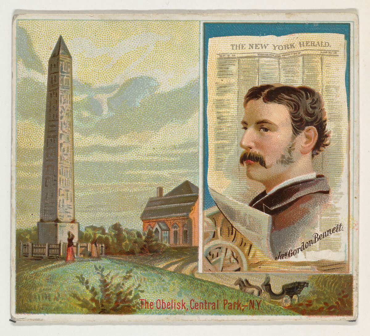 James Gordon Bennett, The New York Herald, from the American Editors series (N35) for Allen & Ginter Cigarettes, Issued by Allen &amp; Ginter (American, Richmond, Virginia), Commercial color lithograph 
