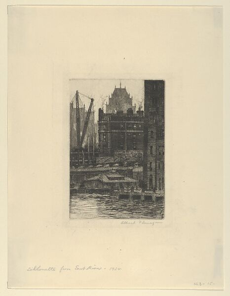 Silhouette from East River, Albert E. Flanagan (American, Newark, New Jersey 1884–1969 New York), Etching and drypoint 