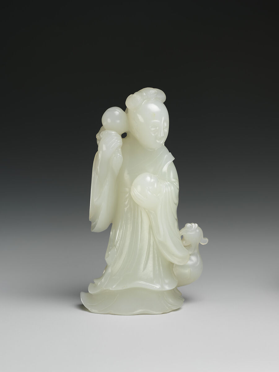 Fairy with a mythical bird, Jade (nephrite), China 