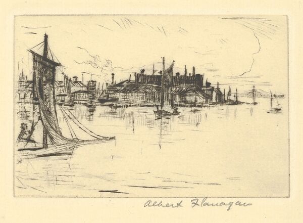 Old Mystic, Conn., Albert E. Flanagan (American, Newark, New Jersey 1884–1969 New York), Drypoint 