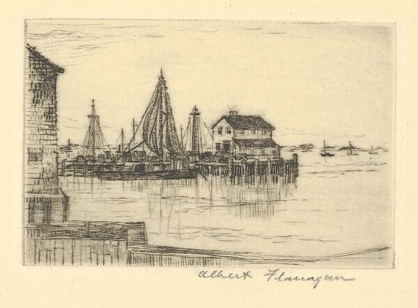 Old Mystic, Conn, Albert E. Flanagan (American, Newark, New Jersey 1884–1969 New York), Drypoint 