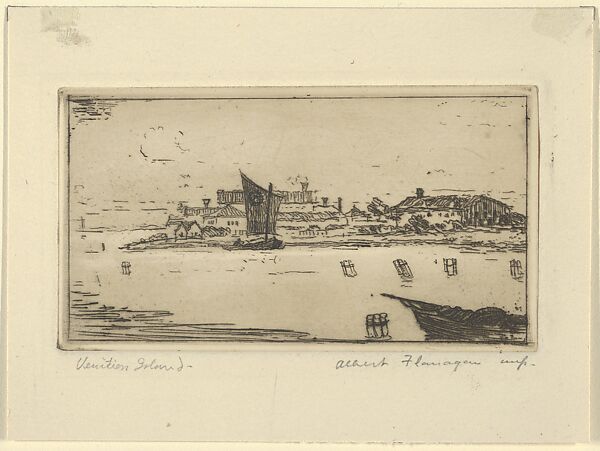 Venetian Island, Albert E. Flanagan (American, Newark, New Jersey 1884–1969 New York), Etching 