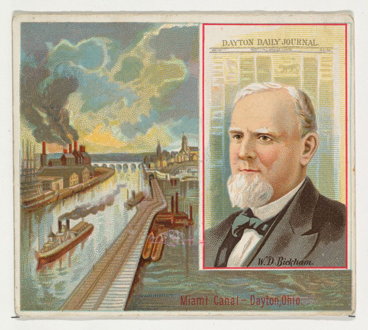 W.D. Bickham, Dayton Daily Journal, from the American Editors series (N35) for Allen & Ginter Cigarettes, Issued by Allen &amp; Ginter (American, Richmond, Virginia), Commercial color lithograph 