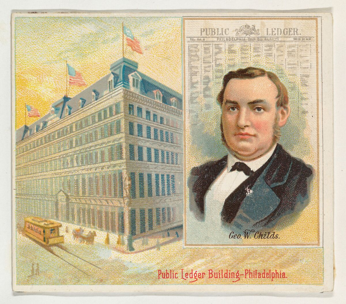 George W. Childs, Philadelphia Public Ledger, from the American Editors series (N35) for Allen & Ginter Cigarettes, Issued by Allen &amp; Ginter (American, Richmond, Virginia), Commercial color lithograph 