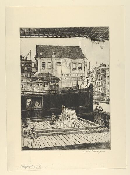 Waterfront, New York (East River), Albert E. Flanagan (American, Newark, New Jersey 1884–1969 New York), Etching 