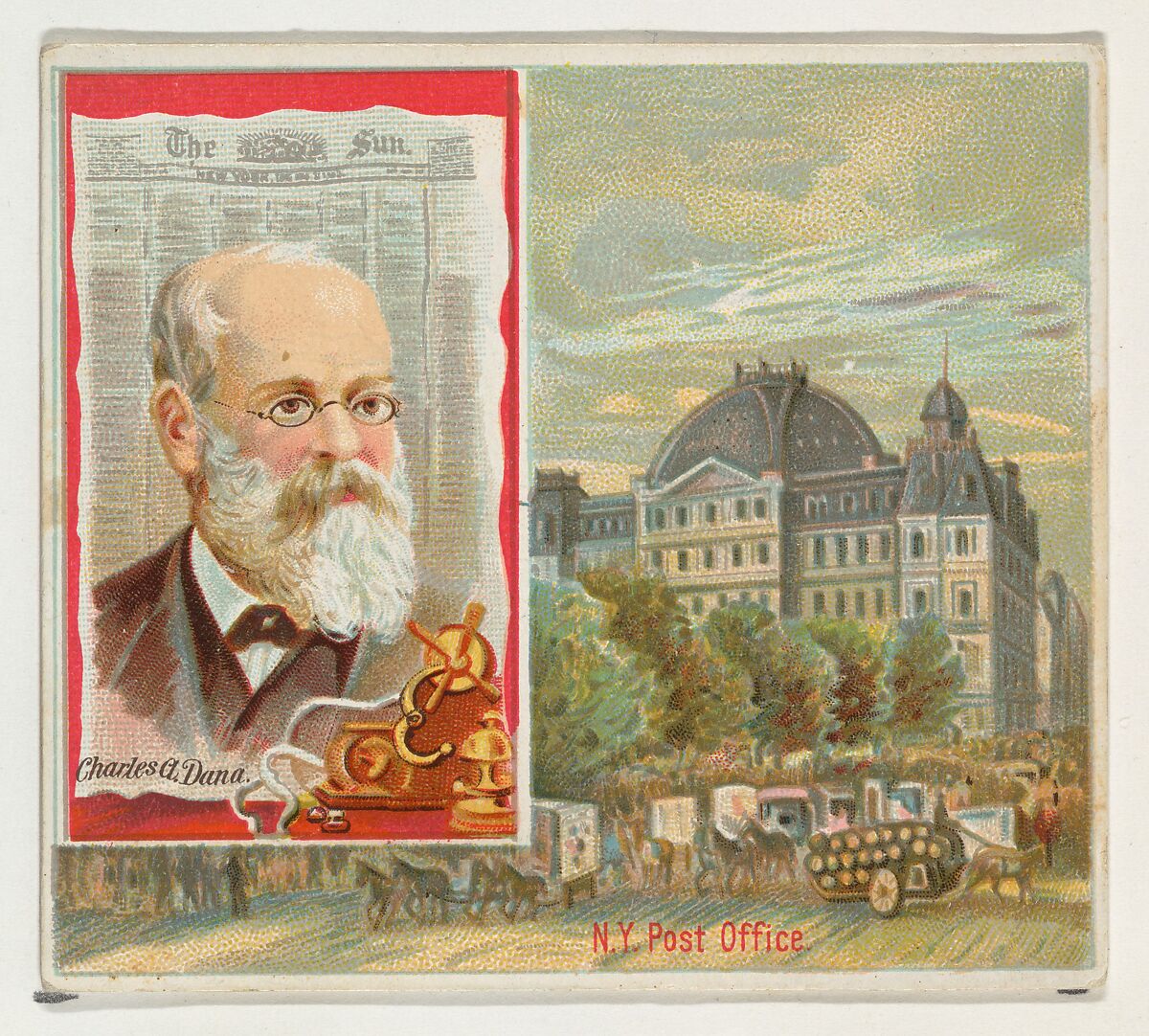Charles A. Dana, The New York Sun, from the American Editors series (N35) for Allen & Ginter Cigarettes, Issued by Allen &amp; Ginter (American, Richmond, Virginia), Commercial color lithograph 