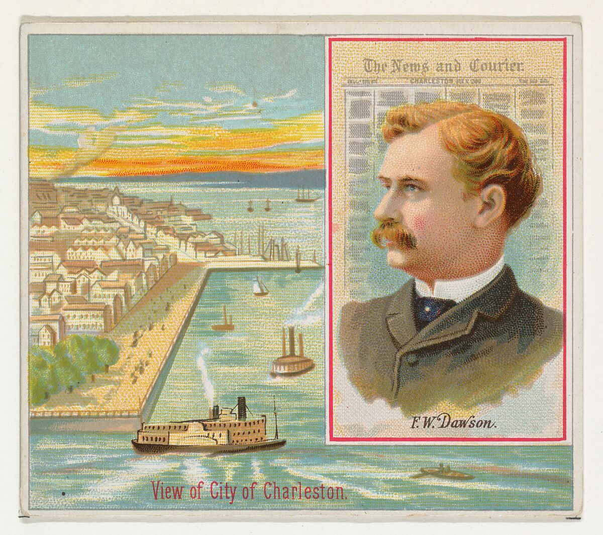 F.W. Dawson, The Charleston News and Courier, from the American Editors series (N35) for Allen & Ginter Cigarettes, Issued by Allen &amp; Ginter (American, Richmond, Virginia), Commercial color lithograph 