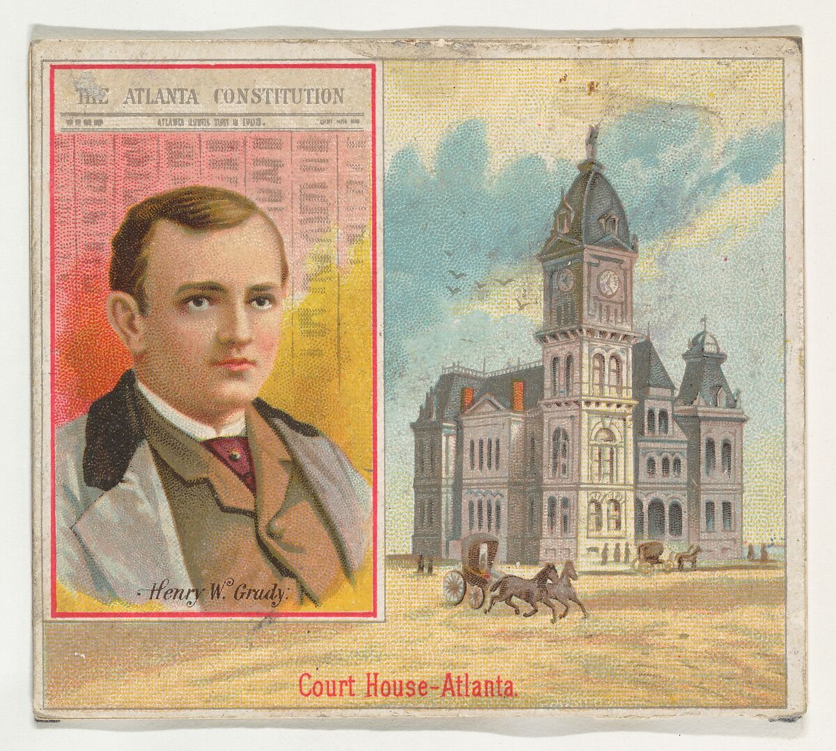 Henry W. Grady, The Atlanta Constitution, from the American Editors series (N35) for Allen & Ginter Cigarettes, Issued by Allen &amp; Ginter (American, Richmond, Virginia), Commercial color lithograph 