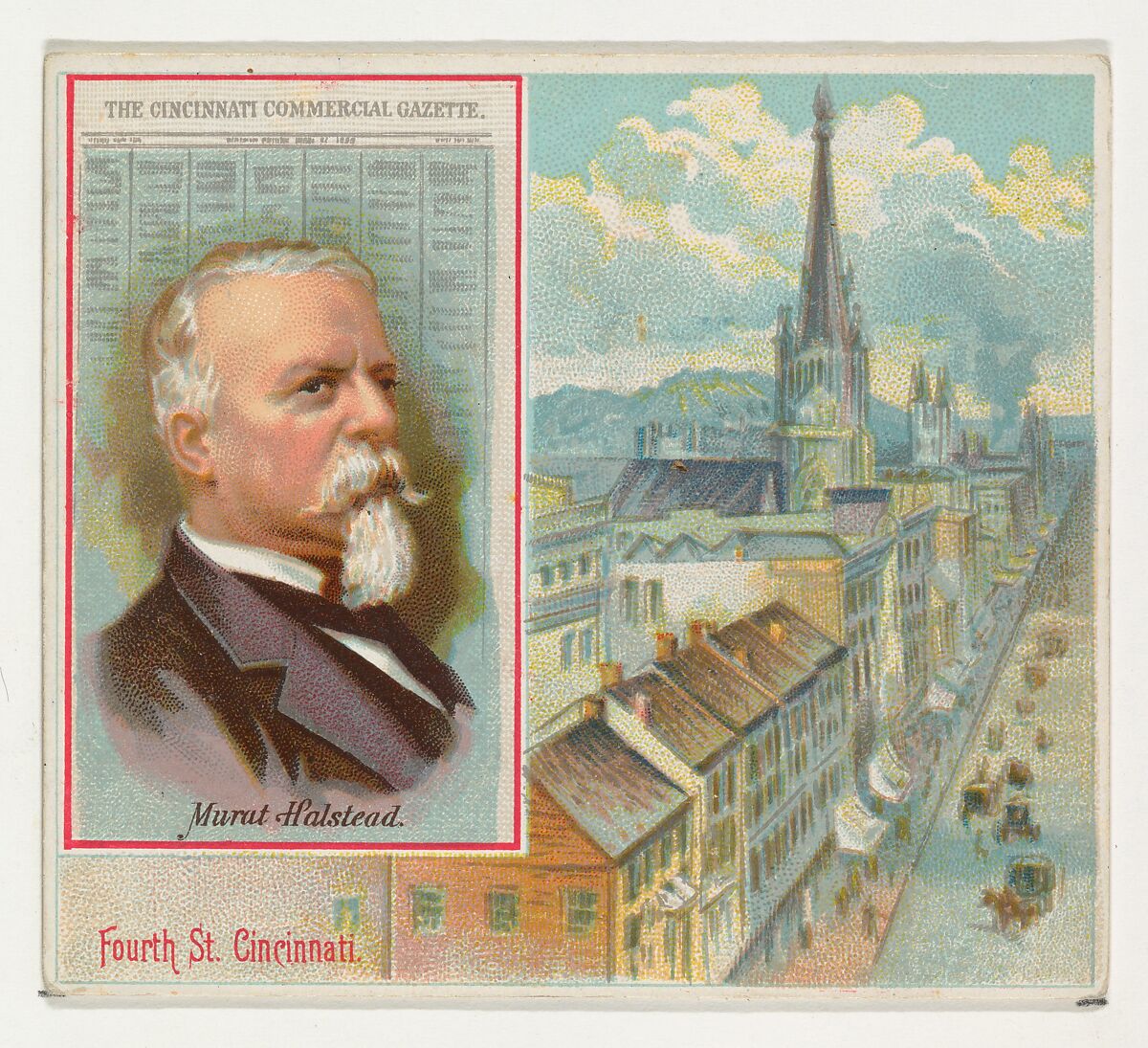 Murat Halstead, The Cincinnati Commercial Gazette, from the American Editors series (N35) for Allen & Ginter Cigarettes, Issued by Allen &amp; Ginter (American, Richmond, Virginia), Commercial color lithograph 
