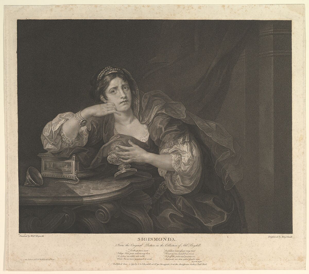 Sigismonda (Sigismunda), Benjamin Smith (British, active 1786–1833), Etching and engraving 