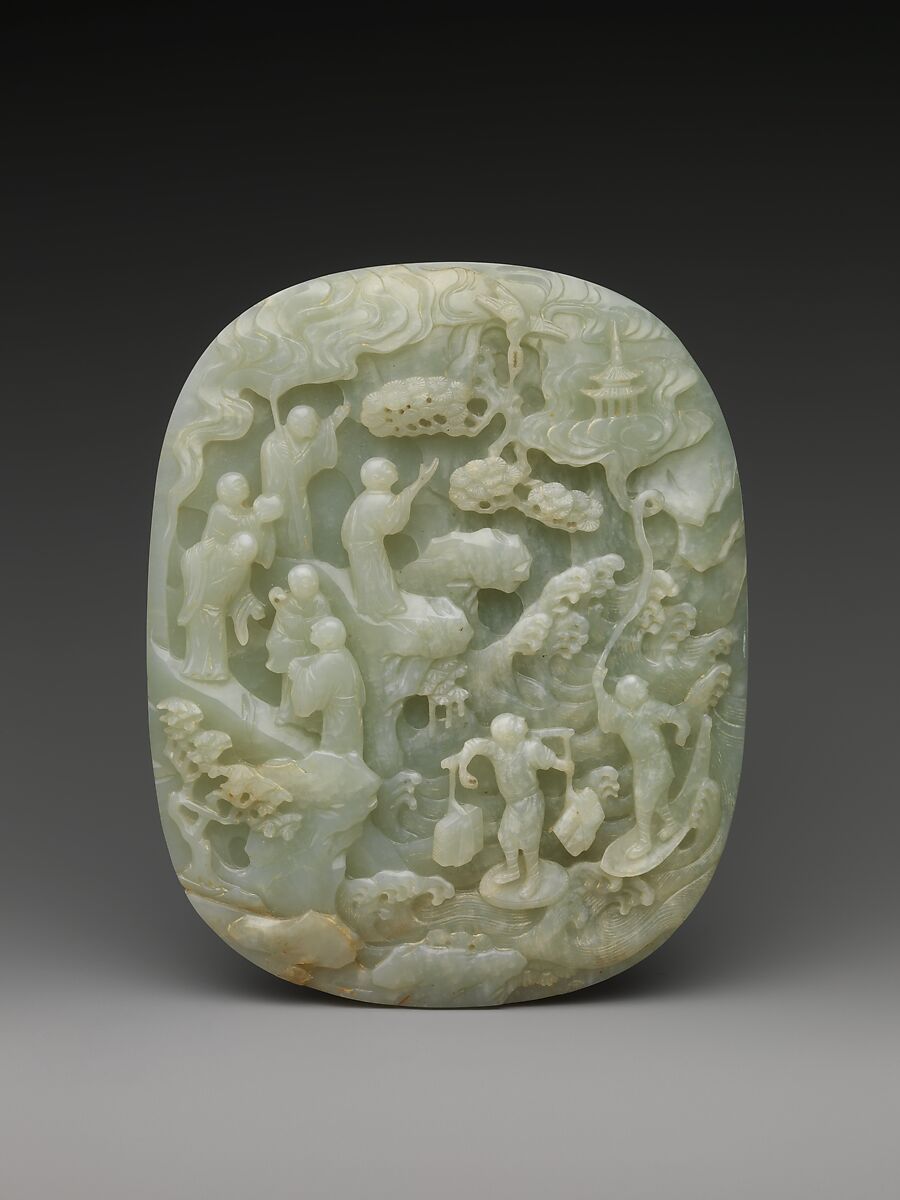 Table screen with landscape scene, Jade (nephrite), China 