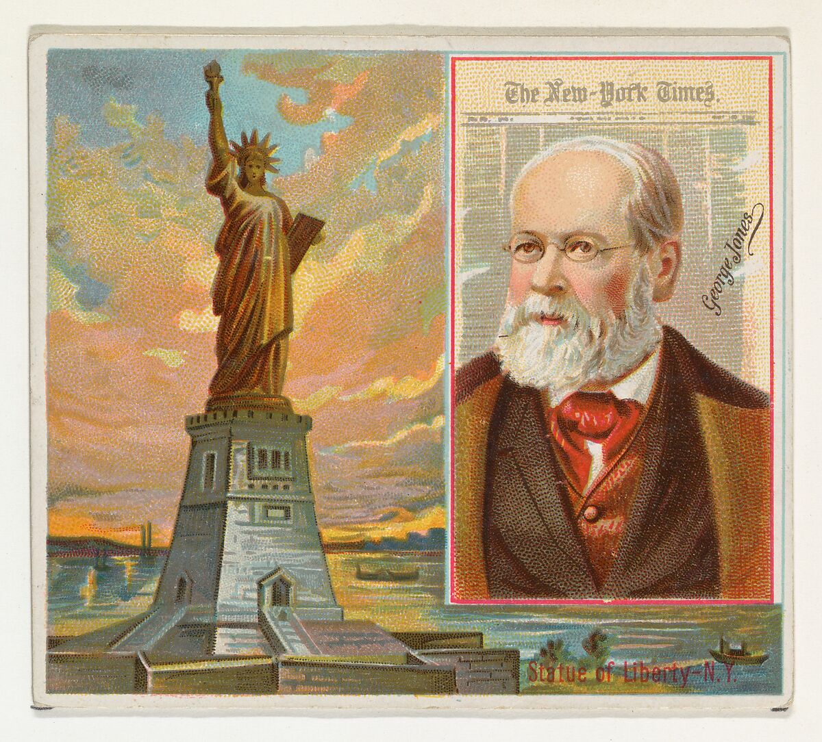 George R. Jones, The New York Times, from the American Editors series (N35) for Allen & Ginter Cigarettes, Issued by Allen &amp; Ginter (American, Richmond, Virginia), Commercial color lithograph 