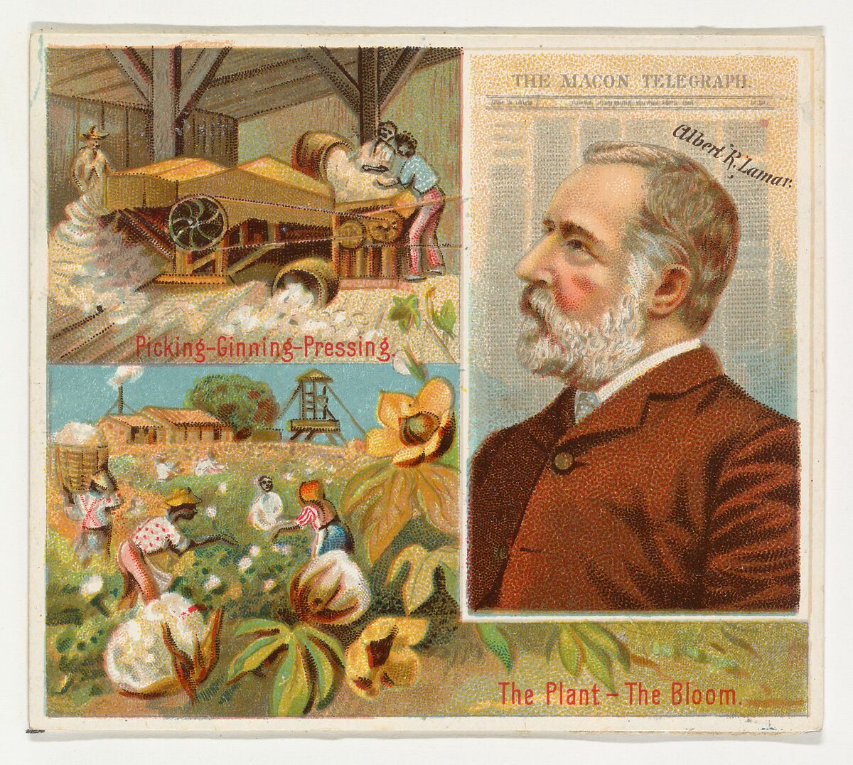 Albert R. Lamar, The Macon Telegraph, from the American Editors series (N35) for Allen & Ginter Cigarettes, Issued by Allen &amp; Ginter (American, Richmond, Virginia), Commercial color lithograph 