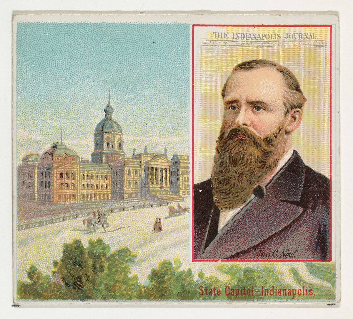 John C. New, The Indianapolis Journal, from the American Editors series (N35) for Allen & Ginter Cigarettes, Issued by Allen &amp; Ginter (American, Richmond, Virginia), Commercial color lithograph 
