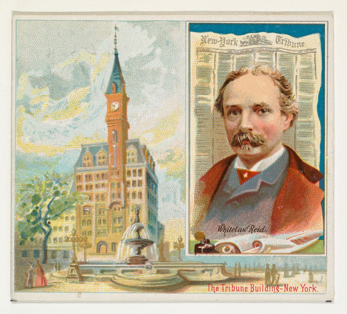 Whitelaw Reid, New York Tribune, from the American Editors series (N35) for Allen & Ginter Cigarettes, Issued by Allen &amp; Ginter (American, Richmond, Virginia), Commercial color lithograph 